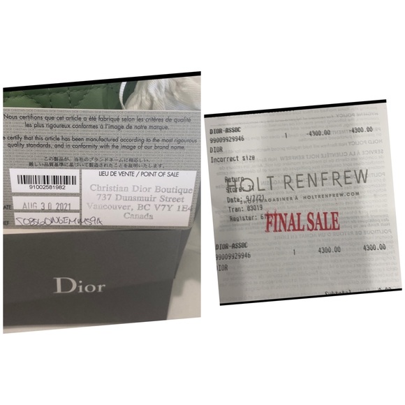 MICRO LADY DIOR BAG
Dark Mint Cannage Lambskin - Picture 13 of 17